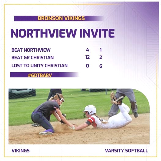 Bronson softball goes 2-1 at Northview Invitational